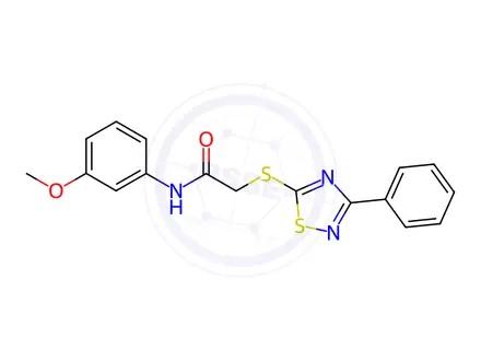 Chemical structure of N-(3-Methoxyphenyl)-2-((3-phenyl-1,2,4-thiadiazol-5-yl)thio)acetamide