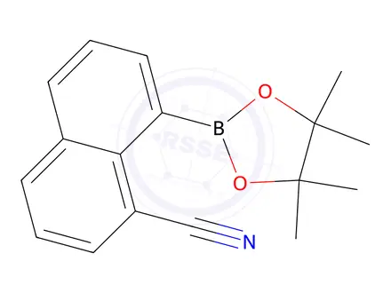 Chemical structure of 8-(4,4,5,5-Tetramethyl-1,3,2-dioxaborolan-2-yl)-1-naphthonitrile