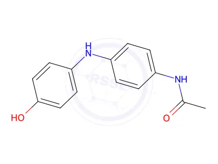 Chemical structure of N-[4-[(4-Hydroxyphenyl)amino]phenyl]acetamide