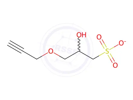 Chemical structure of SODIUM 2-HYDROXY-3-(PROP-2-YNYLOXY)PROPANE-1-SULFONATE HYDRATE