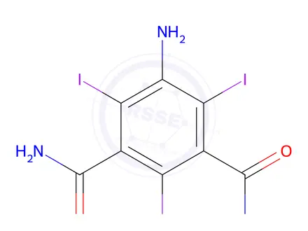 Chemical structure of 5-Amino-2,4,6-triiodoisophthalamide
