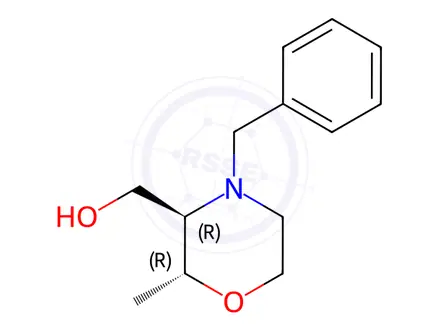 Chemical structure of 3-Morpholinemethanol, 2-methyl-4-(phenylmethyl)-, (2R,3R)-
