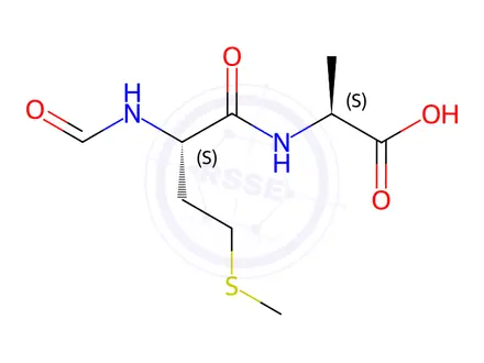 Chemical structure of For-Met-Ala-Oh