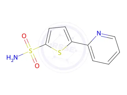 Chemical structure of 5-Pyridin-2-yl-thiophene-2-sulfonic Acid Amide