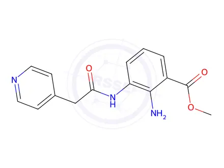 Chemical structure of Methyl 2-amino-3-(2-(pyridin-4-yl)acetamido)benzoate