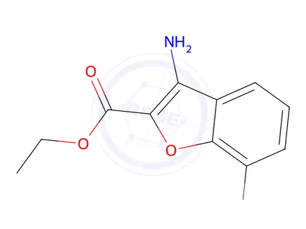 Chemical structure of Ethyl 3-Amino-7-Bromo-1-Benzofuran-2-Carboxylate