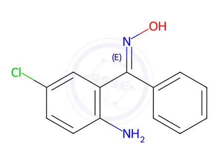 Chemical structure of (E)-(2-Amino-5-chlorophenyl)(phenyl)methanone oxime