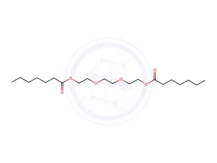 Chemical structure of Heptanoic acid, 1,1'-[1,2-ethanediylbis(oxy-2,1-ethanediyl)] ester