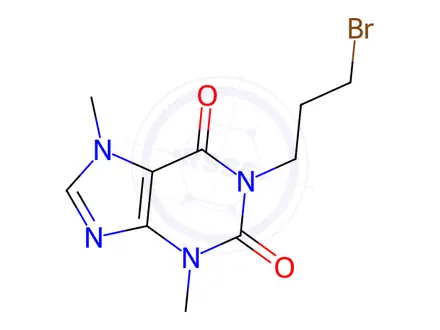 Chemical structure of 1-(3-Bromopropyl)theobromine