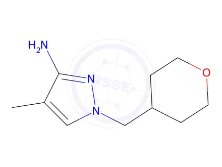 Chemical structure of 4-Methyl-1-((tetrahydro-2h-pyran-4-yl)methyl)-1h-pyrazol-3-amine
