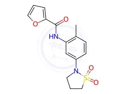 Chemical structure of N-(5-(1,1-Dioxidoisothiazolidin-2-yl)-2-methylphenyl)furan-2-carboxamide