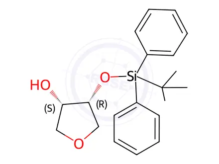 Chemical structure of (3S,4R)-4-((tert-Butyldiphenylsilyl)oxy)tetrahydrofuran-3-ol