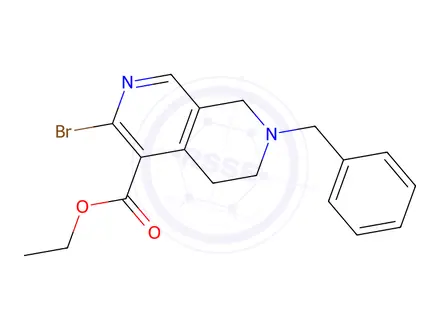 Chemical structure of Ethyl 7-benzyl-3-bromo-5,6,7,8-tetrahydro-2,7-naphthyridine-4-carboxylate