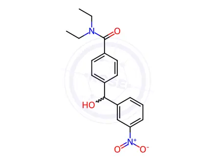 Chemical structure of Benzamide, N,N-diethyl-4-[hydroxy(3-nitrophenyl)methyl]-