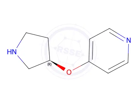 Chemical structure of 4-[(3R)-pyrrolidin-3-yloxy]pyridine