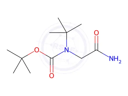 Chemical structure of Carbamic acid,?N-?(2-?amino-?2-?oxoethyl)?-?N-?(1,?1-?dimethylethyl)?-?, 1,?1-?dimethylethyl ester
