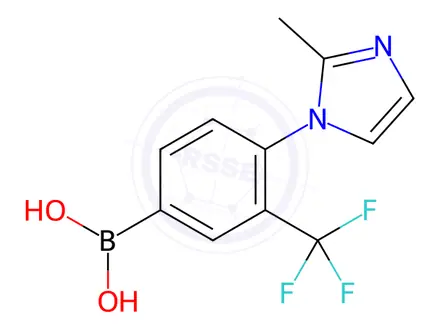 Chemical structure of (4-(2-Methyl-1H-imidazol-1-yl)-3-(trifluoromethyl)phenyl)boronic acid