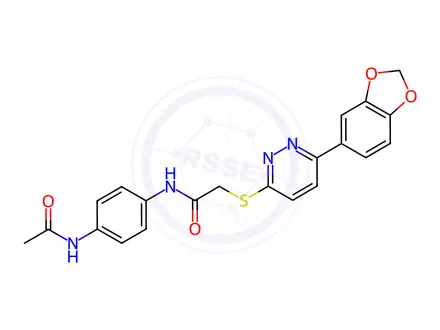 Chemical structure of N-[4-(Acetylamino)phenyl]-2-[[6-(1,3-benzodioxol-5-yl)-3-pyridazinyl]thio]acetamide