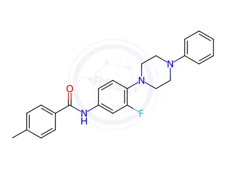 Chemical structure of N-[3-Fluoro-4-(4-phenylpiperazin-1-yl)phenyl]-4-methylbenzamide