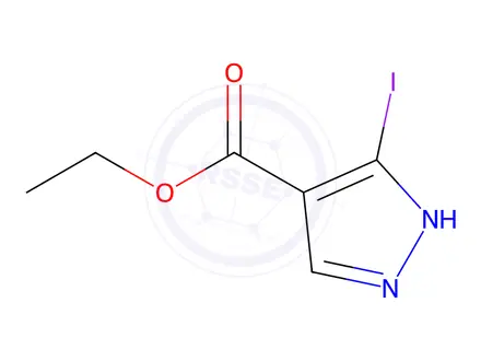 Chemical structure of Ethyl 3-iodo-1H-pyrazole-4-carboxylate (BSC)