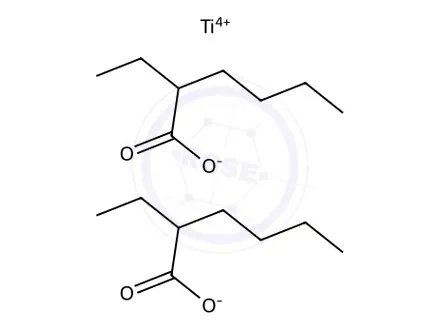 Chemical structure of Tetrakis(2-ethylhexanoic acid)titanium(IV) salt