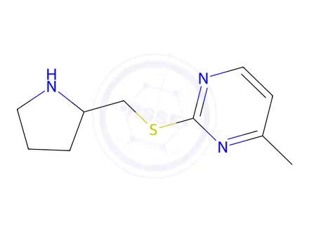 Chemical structure of 4-Methyl-2-((pyrrolidin-2-ylmethyl)thio)pyrimidine