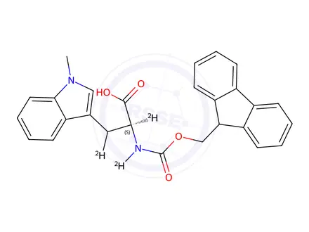 Chemical structure of N-[(9H-Fluoren-9-ylmethoxy)carbonyl]-1-methyl-L-tryptophan-d3