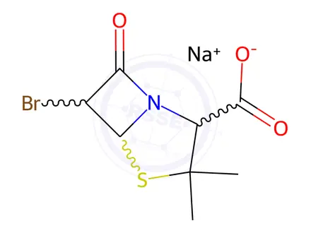 Chemical structure of Sulbactam EP Impurity D(6-Bromopenicillanic Acid Sodium Salt)