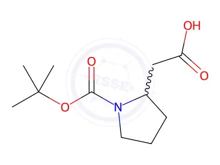 Chemical structure of 2-{1-[(tert-Butoxy)carbonyl]pyrrolidin-2-yl}acetic acid