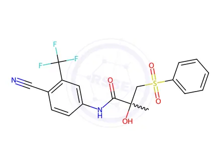 Chemical structure of Bicalutamide EP Impurity A (Desfluoro Bicalutamide)