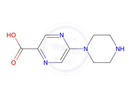 Chemical structure of 5-(Piperazin-1-yl)pyrazine-2-carboxylic acid