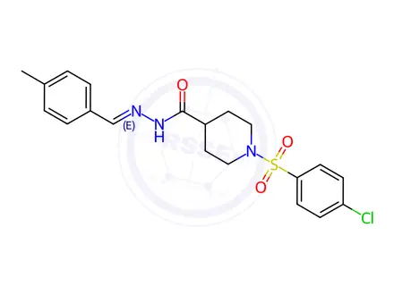 Chemical structure of 1-[(4-chlorophenyl)sulfonyl]-N'-[(E)-(4-methylphenyl)methylidene]-4-piperidinecarbohydrazide