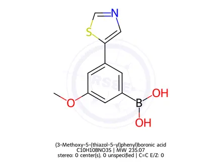 Chemical structure of (3-Methoxy-5-(thiazol-5-yl)phenyl)boronic acid