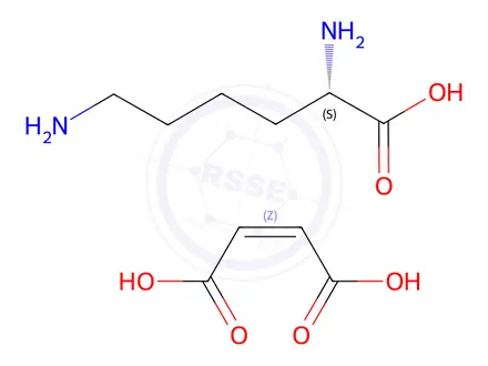 Chemical structure of L-lysine (±)-maleate