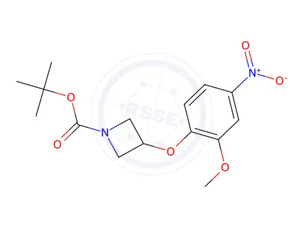 Chemical structure of tert-Butyl 3-(2-methoxy-4-nitrophenoxy)azetidine-1-carboxylate