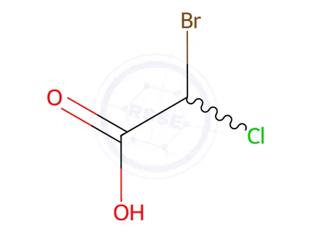 Chemical structure of Bromochloroacetic acid