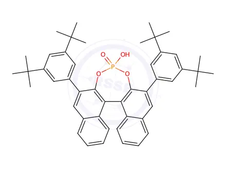 Chemical structure of (11BS)-2,6-bis(3,5-di-tert-butylphenyl)-4-hydroxydinaphtho[2,1-d:1',2'-f][1,3,2]dioxaphosphepine 4-oxide