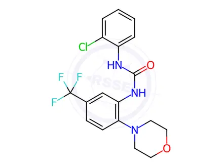 Chemical structure of 1-(2-chlorophenyl)-3-(2-morpholin-4-yl-5-(trifluoromethyl)phenyl)urea
