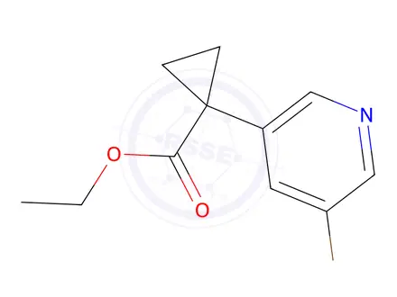 Chemical structure of Ethyl 1-(5-bromopyridin-3-yl)cyclopropane-1-carboxylate