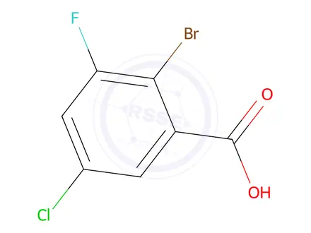 Chemical structure of 2-Bromo-5-chloro-3-fluorobenzoic Acid