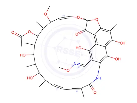 Chemical structure of 3-[(Methoxyimino)methyl]rifamycin