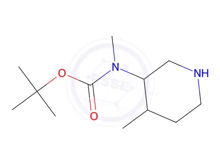 Chemical structure of Tert-butyl methyl(4-methylpiperidin-3-yl)carbamate