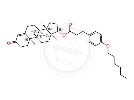 Chemical structure of Testosterone hexyloxyphenylpropionate