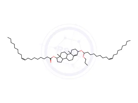 Chemical structure of 10,13-Dimethyl-3-(((Z)-1-propoxyoctadec-9-en-1-yl)oxy)-2,3,6,7,8,9,10,11,12,13,14,15,16,17-tetradecahydro-1H-cyclopenta[a]phenanthren-17-yl oleate