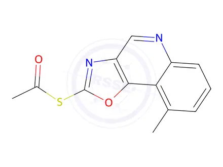 Chemical structure of S-(9-Methyloxazolo[4,5-c]quinolin-2-yl) ethanethioate