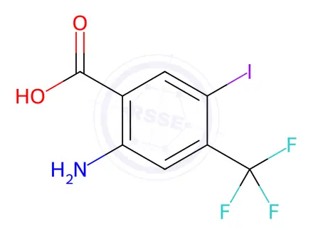 Chemical structure of Benzoic acid, 2-amino-5-iodo-4-(trifluoromethyl)-