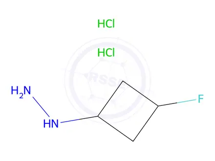 Chemical structure of trans-(3-fluorocyclobutyl)hydrazine;dihydrochloride