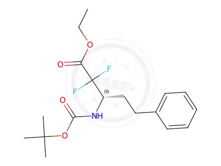Chemical structure of Ethyl (S)-3-((tert-butoxycarbonyl)amino)-2,2-difluoro-5-phenylpentanoate