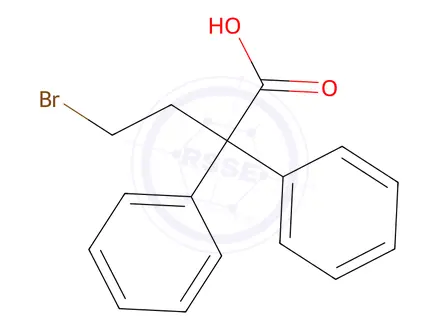 Chemical structure of 4-Bromo-2,2-diphenylbutyric Acid