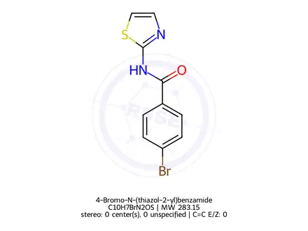 Chemical structure of 4-Bromo-N-(thiazol-2-yl)benzamide